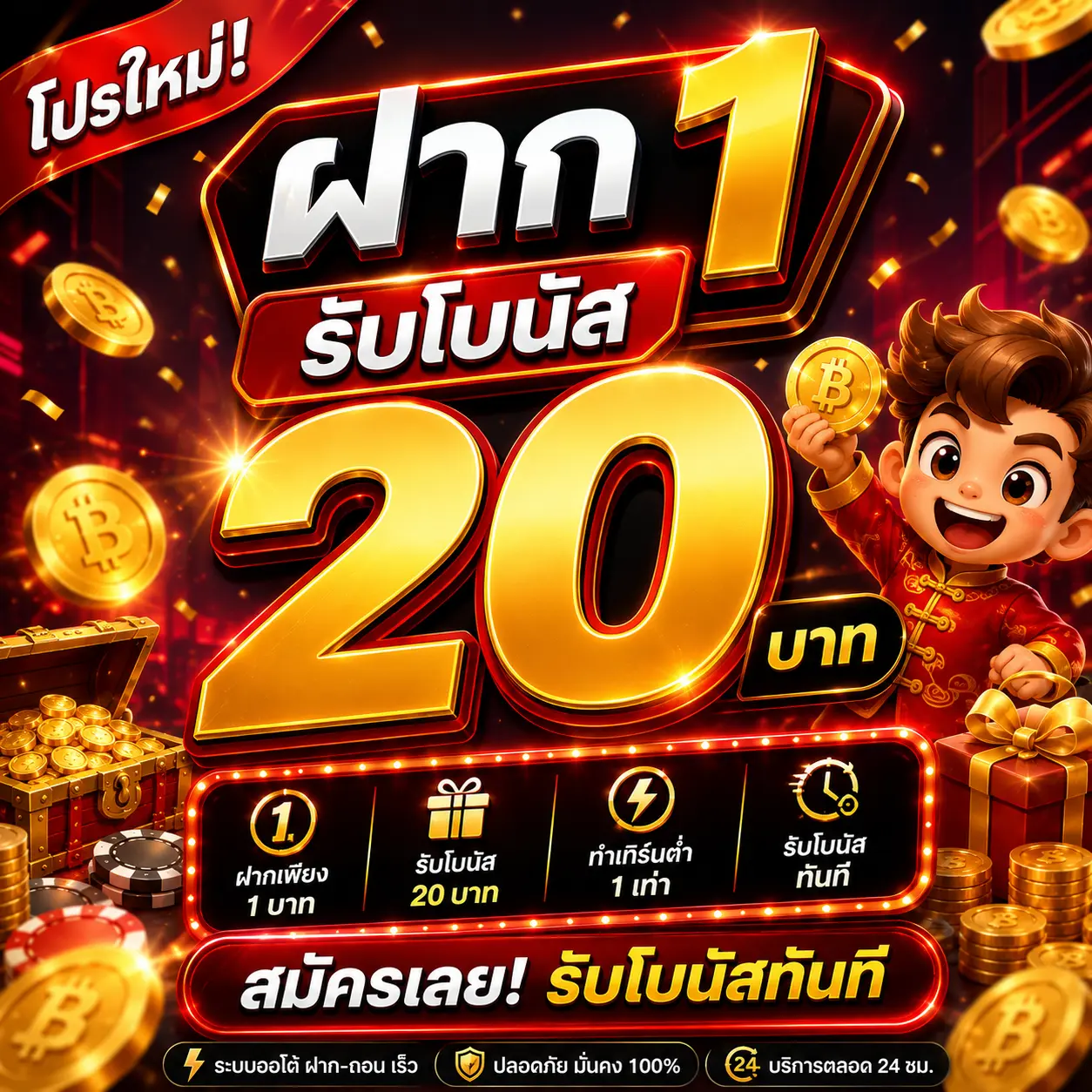 ฝาก 1 รับ 20 ได้จริง